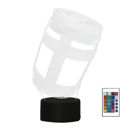 

3D Lamp Night Light 16 Colours with Remote Control 1Pc