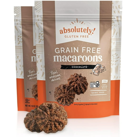 Absolutely Gluten Free Chocolate Coconut Macaroons 10 oz 2 Pack Grain Free, Dairy Free, Soy Free