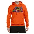 thumbnail image 2 of Wild Bobby, Colorful Rainbow Cat Animal Lover Unisex Graphic Hoodie Sweatshirt, Orange, Medium, 2 of 3