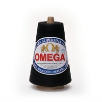 SUPERFINA NO.20 [240grs] by Omega - 100% Mercerized Cotton Yarn ideal for Fine Crochet - Color: 36 - Black 695