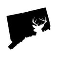 thumbnail image 1 of Connecticut Deer State Sticker Decal Die Cut - Self Adhesive Vinyl - Weatherproof - Made in USA - Many Color and Sizes - buck hunt hunting rifle ct, 1 of 6