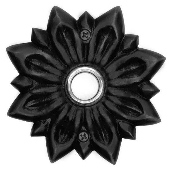 Waterwood Sonnette en Laiton Massif Noir - Bouton Poussoir Filaire et Illuminé en Matériau Recyclé Écologique