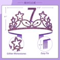 thumbnail image 2 of MEANT2TOBE Purple Princess Party Set - Glitter Sash + Rhinestone Tiara for 7th Birthday Girls, Premium Metal Gift for Fabulous Celebrations, 2 of 10