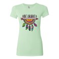 thumbnail image 3 of Colorful Neon Be Brave Dreamcatcher | Dean Russo Art Pop Culture Womens Slim Fit Junior Tee, Mint, XX-Large, 3 of 6