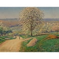 thumbnail image 3 of Gustave Cariot 24x19 Black Modern Framed Museum Art Print Titled - An Extensive Landscape with a Figure Walking on a Road (1929), 3 of 5