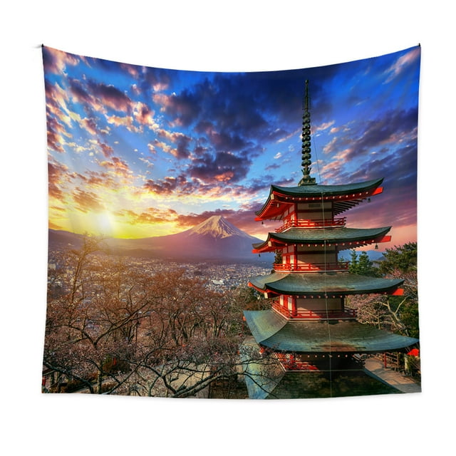 Tapiz de pared Fuji Sunset en microtela 150x130 cm