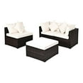 thumbnail image 1 of Pemberly Row 4-piece Contemporary Rattan and Steel Patio Sofa Set in White, 1 of 12