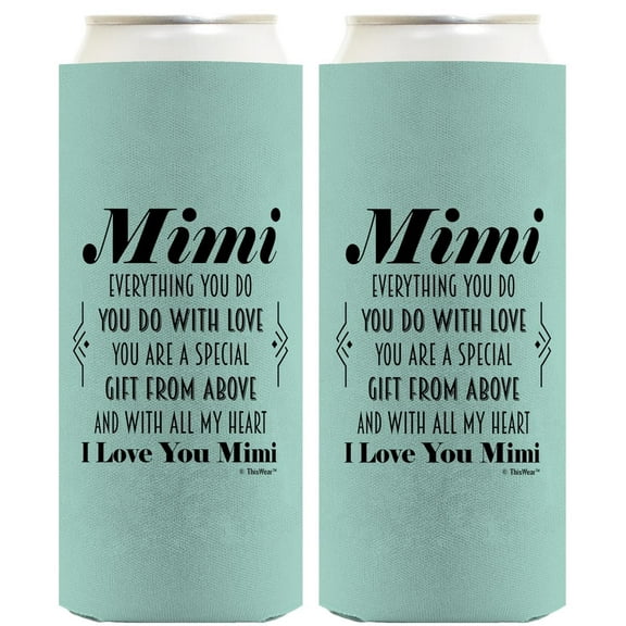 Gifts For Mimi Gifts For Grandma Mimi You Are A Gift From Above Poem 2-Pack Ultra Slim Can Thermocoolers