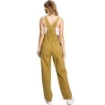 thumbnail image 3 of Revolt Women's Juniors Baggy Straight Leg Twill Overalls (Mustard, Large), 3 of 9