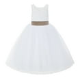 thumbnail image 2 of Ekidsbridal White Lace Back Tutu Tulle Flower Girl Dress Communion Baptism 212noFT 5, 2 of 3