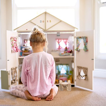 BALAHAPY 1Set Wooden Modern Miniature Table And Chairs For Dollhouse Decor Fairy Gardens 8.50X8.50X3.42In