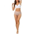 thumbnail image 2 of INSPIRE CHIC Women's Tummy Control Unlined Hipster Underwear High-Waisted Breathable Brief, 2 of 4
