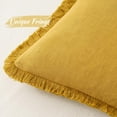 thumbnail image 2 of Wehilion 2pcs Linen Throw Pillow Covers Decorative Square Pillow Covers Farmhouse Style Boho Cushion Covers Natural Beige Pillow Covers with Fringe for Living Room, 2 of 10
