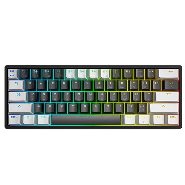 Teclado Portátil Likrtyny para Juegos USB 61 Teclas RGB Rojo