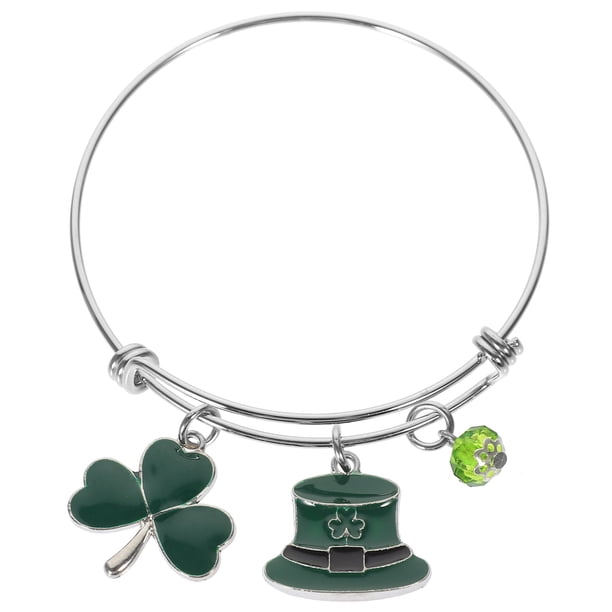 Pulsera de trébol Pulsera del día de San Patricio Pulsera irlandesa Pulsera ajustable Pulsera decorativa