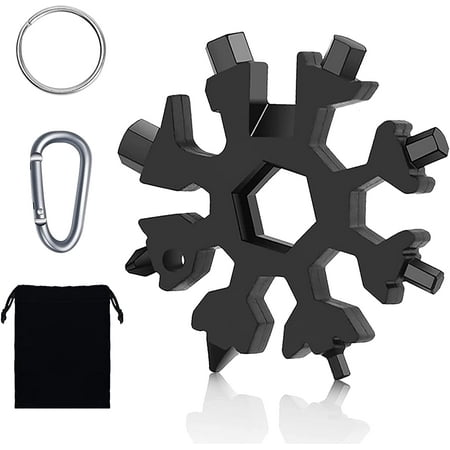 Snowflake Multitool 18-in-1Stainless Steel Snowflake Multi Tool Father s Day Gifts from Daughter Son Kids Snowflake Gadget Gifts with Key Ring Carabiner Clip and Storage Bag for Dad Father