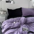 thumbnail image 1 of Ins Style Bedding Set Fashion Solid Color Washable Duvet Cover Without Comforter Pillowcases Sheet for Student Soft Home Textile, 1 of 7