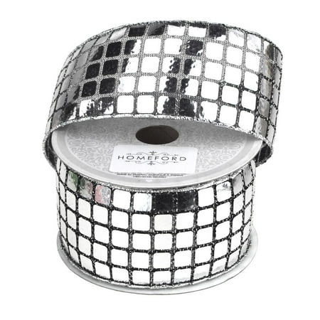 Ribbon Mirror - Metallic Mirror Disco Canvas Ribbon, 2-Inch, 10 Yards, Silver