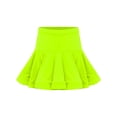 thumbnail image 3 of Runhomal Kids Girls High Waist Flared Ruffle Skirts with Shorts Latin Dance Ballroom Tango Cha Cha Practice Skirts Fluorescent Green 160, 3 of 7