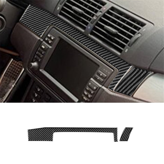 Real Bright Soft Car Interior Carbon Fiber Sticker Decoration2Pcs Carbon Fiber Interior Central Dashboard Cover For BMW 3 Series E46Auto Car Protection Interior Accessories