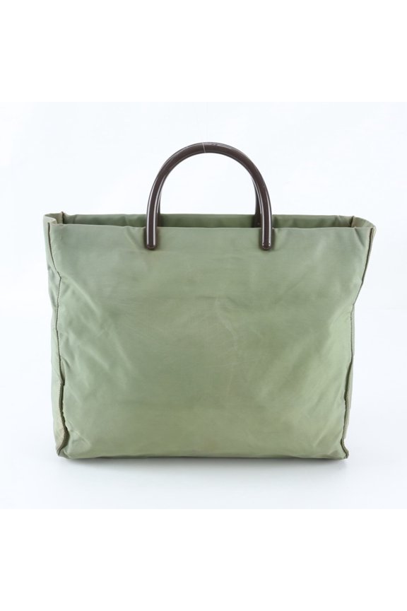 Pre-Owned Prada Tessuto Nylon Triangle Logo Leather Tote Bag Handbag Shoulder for Men