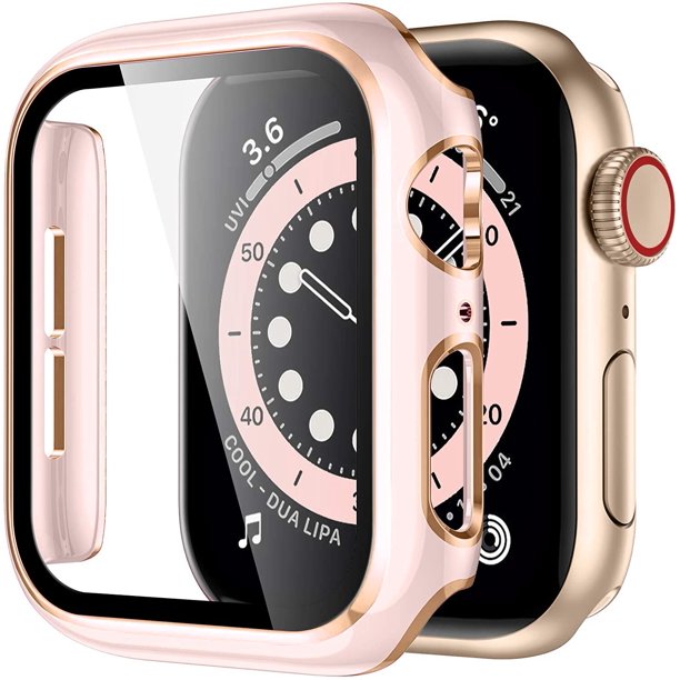 Funda para Apple watch Case 45mm 41mm 44mm 40mm 42mm 38mm accesorios PC Protector de pantalla de vidrio templado iWatch series 7 8 5 6 SE Tan Jianjun unisex