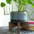 thumbnail image 2 of Flora Bunda Mid-Century 6.25" Lava Pot on Woodstand Pink, 2 of 5