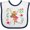 White and Navy, variant on Inktastic Woodland Moose Spring Flowers Girls Baby Bib