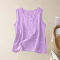thumbnail image 2 of Plus Size Tank Tops for Women V Neck Cotton Linen Loose Sleeveless Casual Tops Summer Tops, 2 of 4