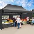 thumbnail image 6 of COBIZI 10x20 Pop Up Canopy - Heavy Duty Waterproof Tent with Extended Awning,UPF 50+, Instant Set up for Outdoor Events, Weddings & Parties,Includes Roller Bag,Black, 6 of 10