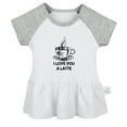 thumbnail image 2 of iDzn I Love You A Latte Funny Dresses For Baby, Newborn Babies Skirts, Infant Princess Dress, 0-24M Kids Graphic Clothes (Gray Raglan Dresses, 18-24 Months), 2 of 5