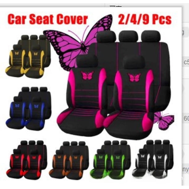 Funda de asiento de coche universal línea de cintura mariposa juego de 9 piezas juego de 4 piezas una gran cantidad de juego de 2 piezas