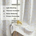 thumbnail image 5 of Junvictex Modern White Moroccan Metallic Print Grommet Blackout Curtains, 52" x 84" (2 Panels), 5 of 7