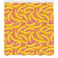 thumbnail image 2 of Ambesonne Banana Shower Curtain, Exotic Fruits and Polka Dots, 69"Wx75"L, Pastel Pink Yellow, 2 of 2