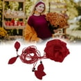 thumbnail image 5 of Unique Bargains Christmas 1 Pc Adjustable Waist Belt Flower Tie Adjustable Waist Cord for Women Red, 5 of 6