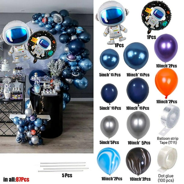 89 piezas espacio exterior fiesta cohete astronauta globos de papel de aluminio Galaxy tema fiesta niño cumpleaños fiesta decoración Air Globals niños Favor