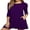 Purple, variant on Anyjoin Women Casual 3/4 Sleeve Dresses A-line Mini Dress with Pockets