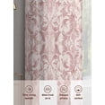 thumbnail image 6 of Pink Baroque Sheer Curtains 96 Inch Length 2 Panels Set, Farmhouse Scroll Floral Damask Patterned Voile Window Treatment Semi Sheer Long Curtains Drapes for Bedroom/Living Room/Kitchen 52"x96"x2, 6 of 7