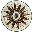 thumbnail image 5 of Teal Island Designs Modern Black Round Outdoor Accent Side Table 14" Wide Brown Sunburst Mosaic Tabletop for Front Porch Patio House, 5 of 8