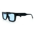 thumbnail image 5 of Retro Hipster Thick Beveled Frame Horn Rim Square Rectangle Sunglasses Black - Blue, 5 of 6