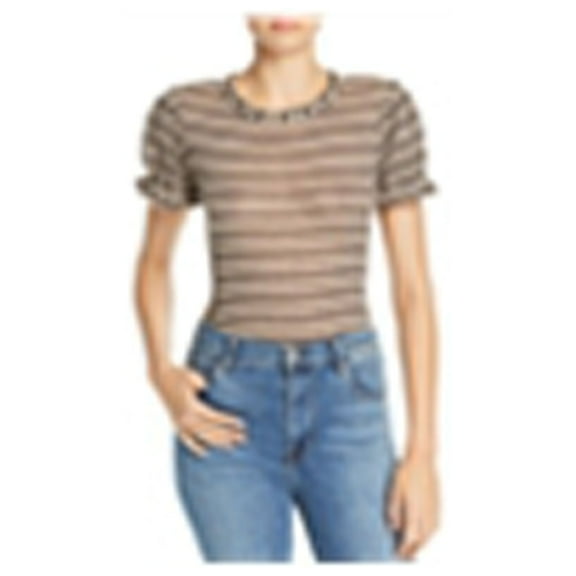 Free People Womens Take One For the Team Pullover Blouse, Beige, X-Small