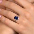 thumbnail image 4 of Gem Stone King PLAT-900 Platinum Blue Sapphire Engagement Ring for Women | 3.45 Cttw | Octagon 10X8MM | Gemstone September Birthstone | Size 5, 4 of 6