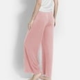 thumbnail image 3 of Defitshape Women's Pajama Bottoms Soft Lightweight Elastic Waist Sleep Pants Pj Straight Leg Solid Drawstring Pink X-Large, 3 of 4