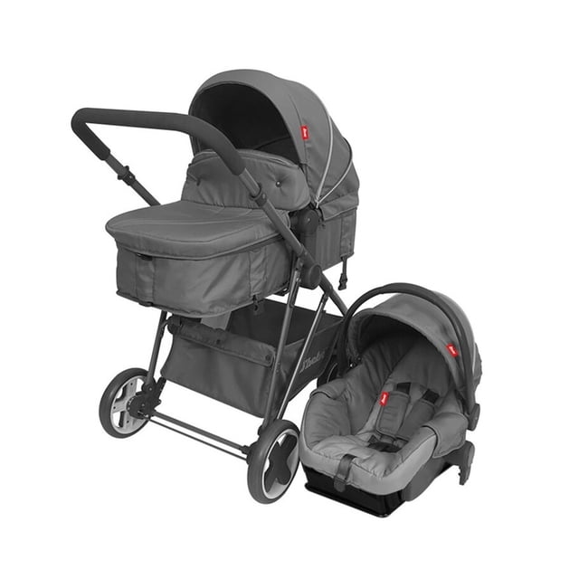 Carriola para Bebé D'bebé Queen Reversible con Autoasiento Gris
