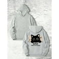 thumbnail image 4 of Men's Black Cat Print Hoodie, Autumn and Winter Sweatshirt, 4 of 8