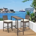 thumbnail image 2 of Outdoor Bar Table Patio Bar Height 55" Long Outdoor Console Table Hot Tub Tall Wicker High Top Pub Serving Table Narrow Sofa Sideboard Table Brown, 2 of 7