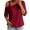 Wine, variant on TGSLY Asymmetric One Shoulder Tops for Women Lightweight Thin V Neck Solid Color Blouses Relaxed Dressy Casual Half Sleeve T-Shirts XL