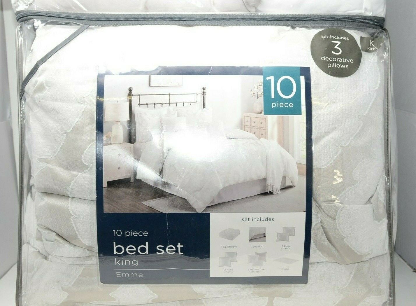 Emme 10-Piece King Comforter Set in 