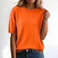 thumbnail image 2 of XEDZYT Womens Summer Tops Crewneck Knit Short Sleeved Shirts Lightweight Soft Blouse Size S, 2 of 4