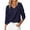 Navy, variant on WTOBBY Women's Casual V-Neck Sweater Base Layer, Knitted Long Sleeve Solid Color Top for Layering and Everyday Outfits, Comfortable and Versatile,Black L